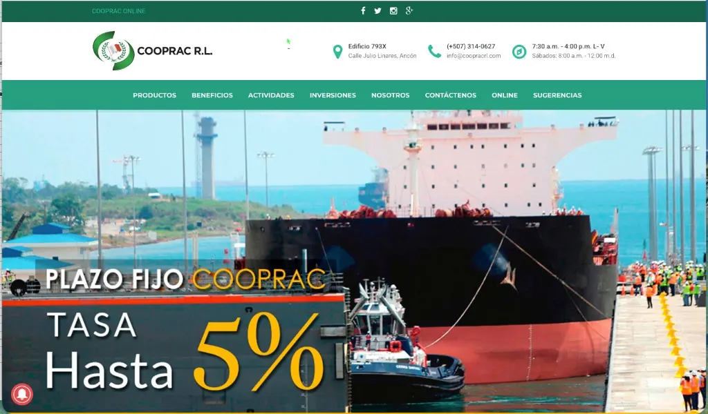 Banner de campaña Plazo Fijo COOPRAC, arte de Línea Digital